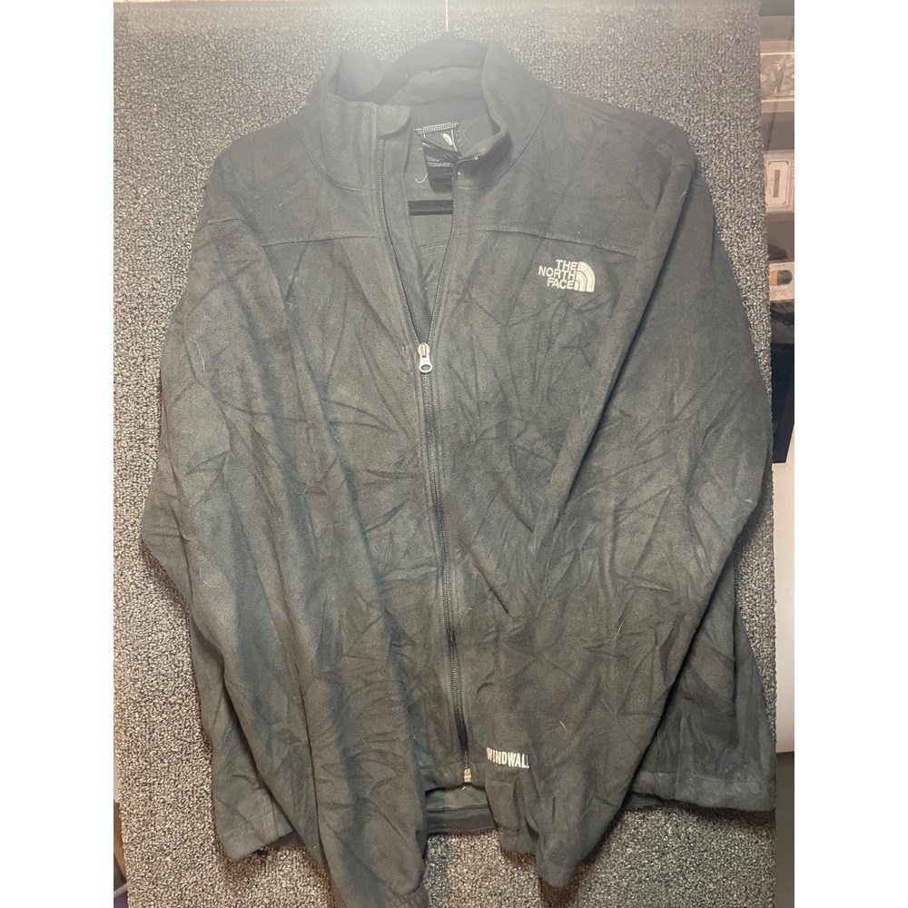 The North Face Fleece Jacket Mens Medium Black WindWall Full Zip Softshell